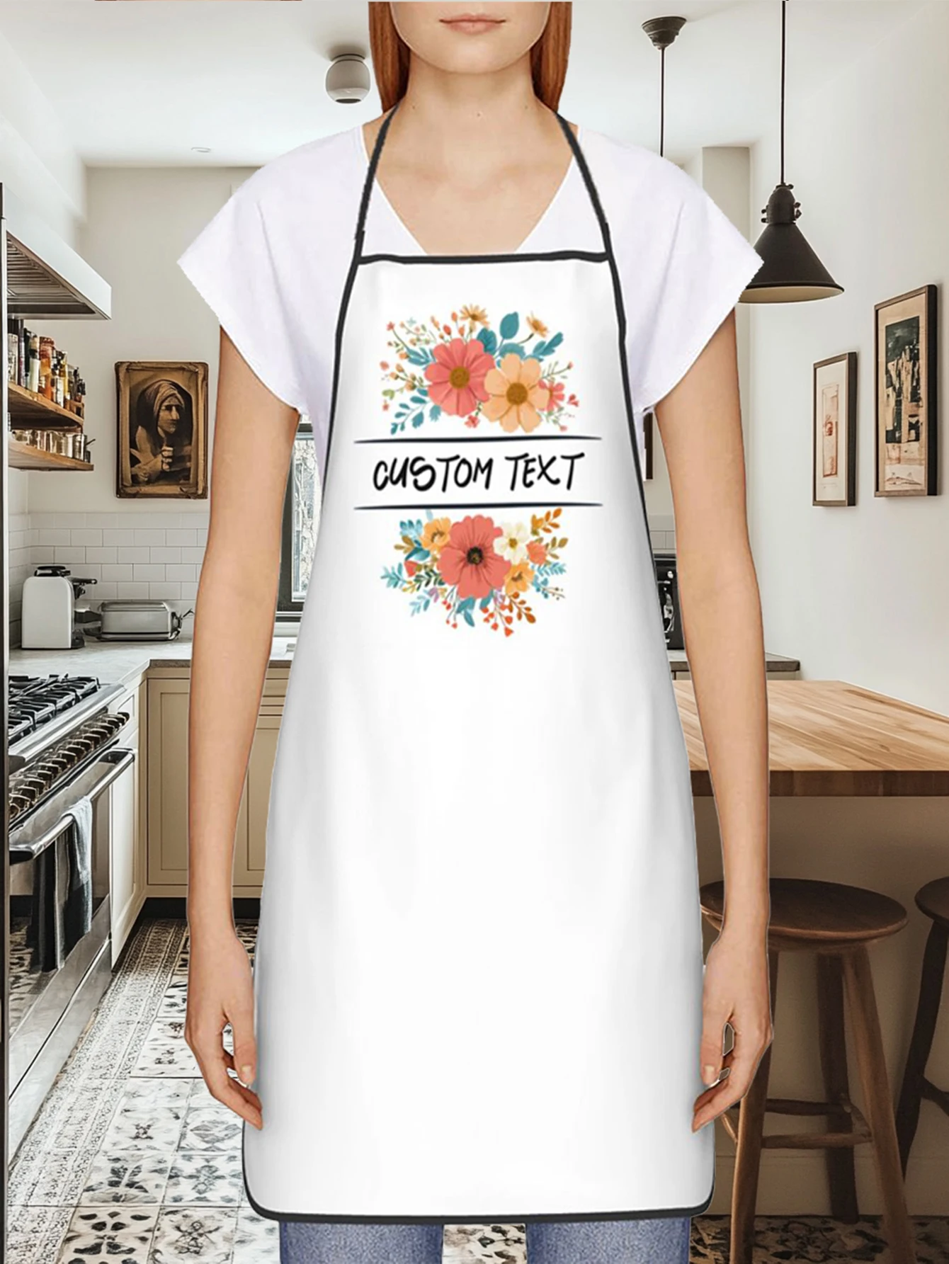مخصص طباعة النص الرجال المطبخ المئزر التوقيع مآزر المطبخ المنزل الخبز الملابس #3