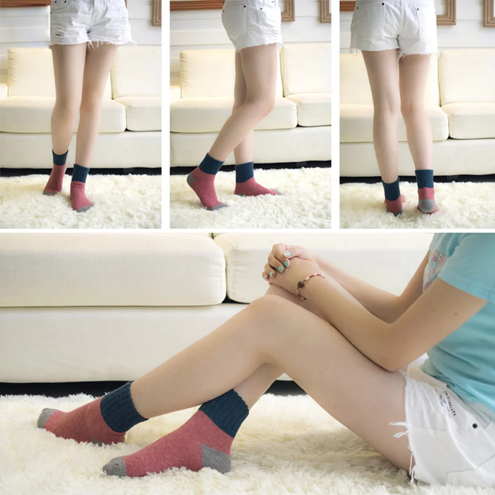

5Pairs Ankle Socks Wool Colorful Mixed Pattern Free Size Great Gifts for Friends Family Members Durable Wool Socks