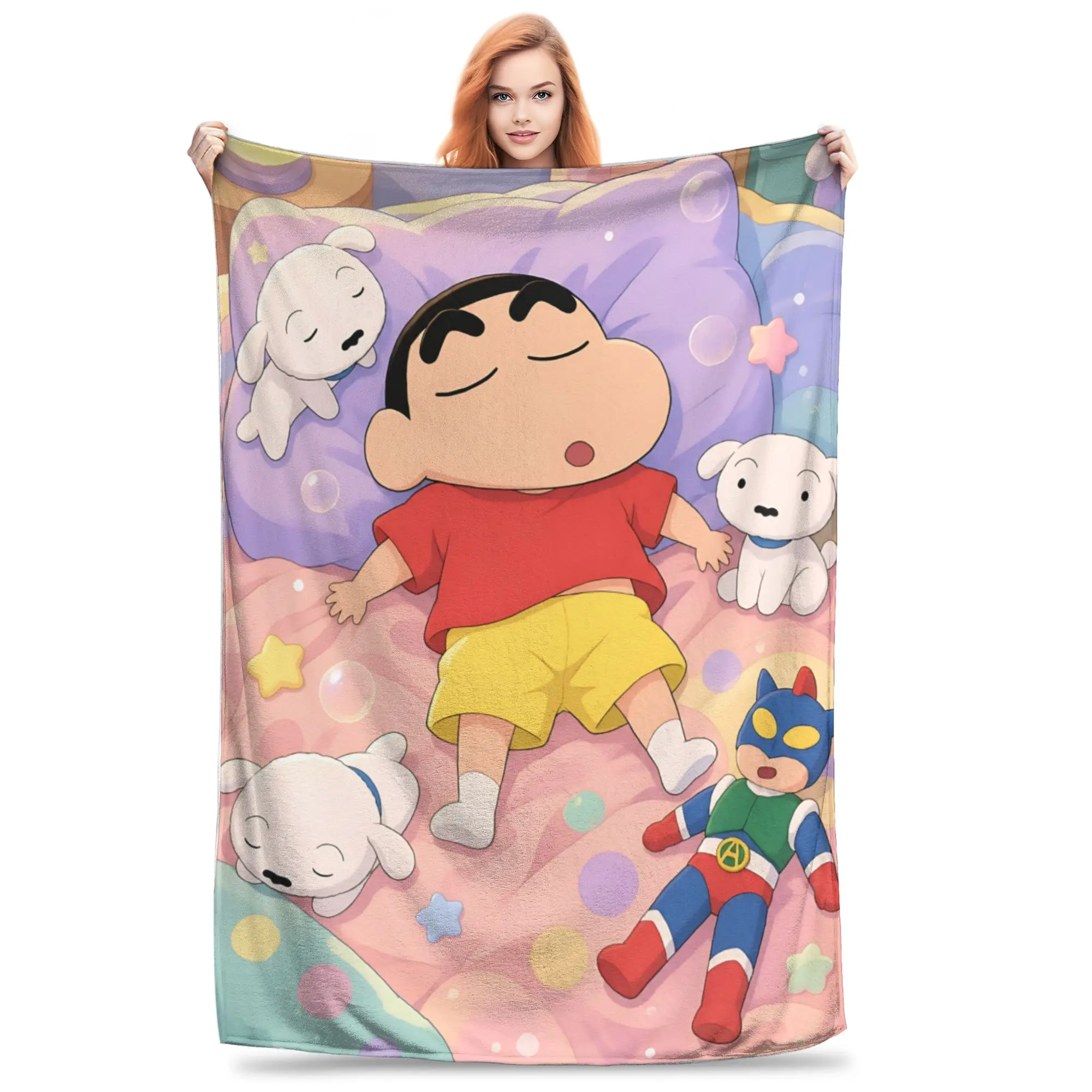 1PC Home Crayon Shin chan‌s Blanket Throw Blanket  Novelty Warm Blanket All Season Gift