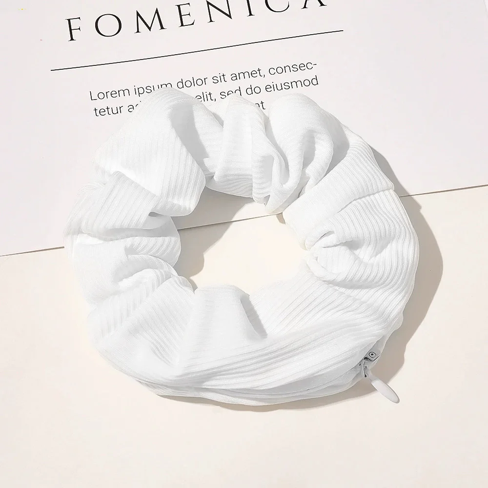New Multi-Functional Velvet Zipper Hair Tie Also Serves As Hidden Storage Perfect For Stashing Cash Keys Coins Small Items Gifts