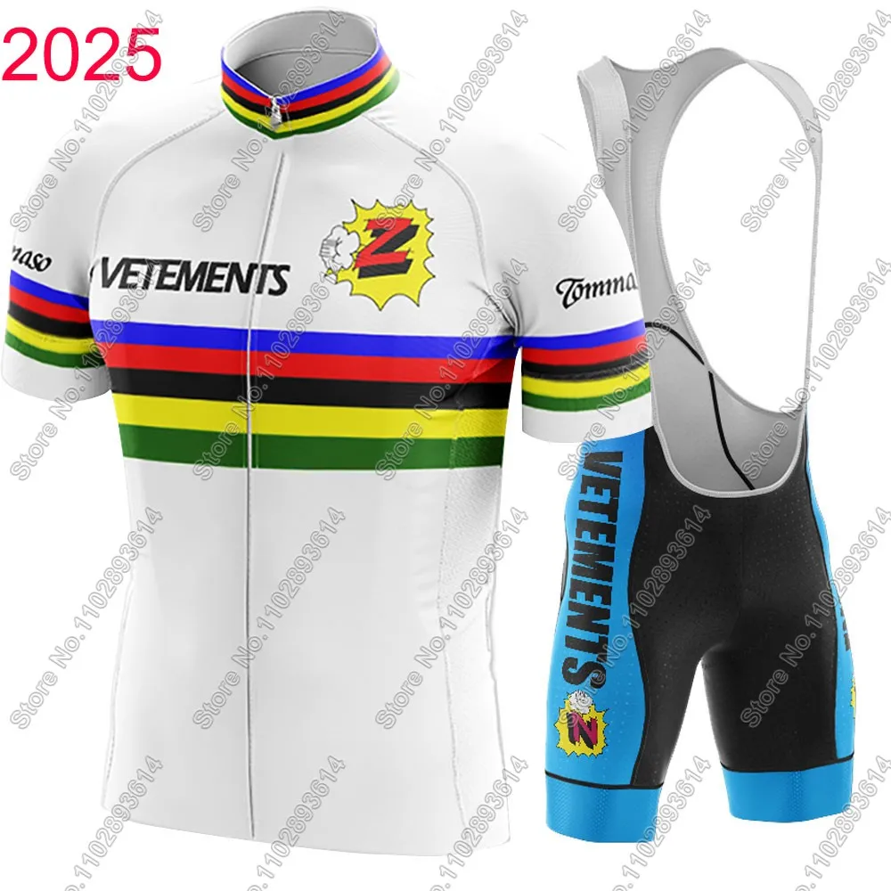 

Z-Vetements Retro team 2025 Cycling Jersey Set Bicycle Clothing Road Bike Shirts Suit Bicycle Bib Shorts MTB Ropa Maillot