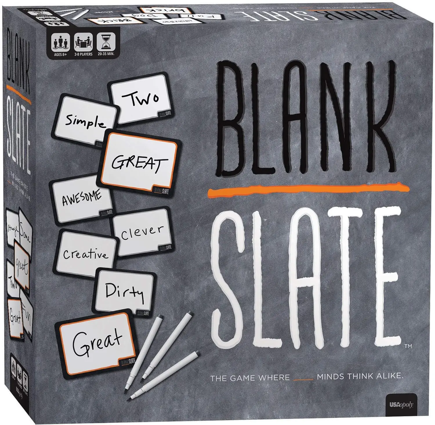Blank Slate Fun Party Game 8+ 3-8 Players 30 Minutes Playing Time - The Game Where Great Minds Think Alike