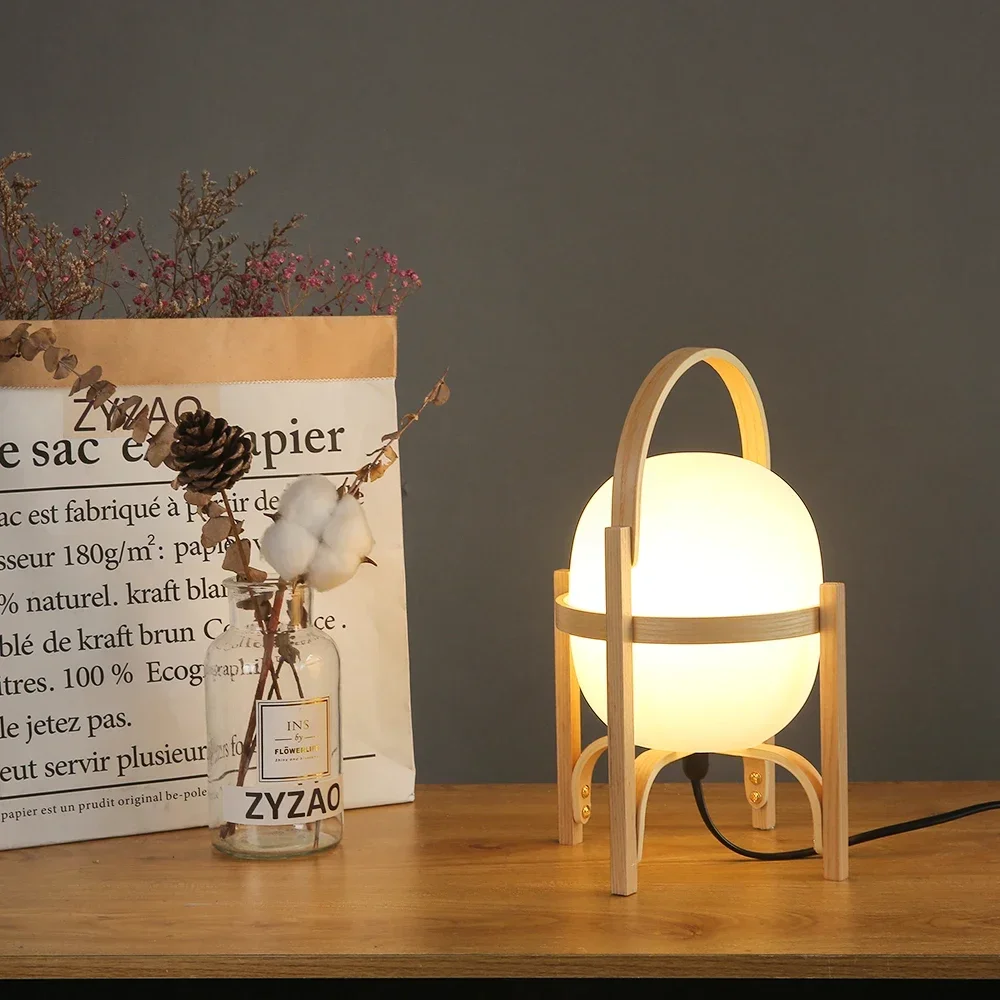 Imagem -04 - Moderno Simples Madeira Led Table Lamp Sala Estudo Quarto Cabeceira Home Decor Luminária de Leitura