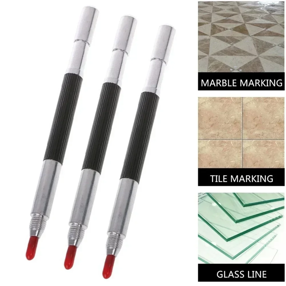 3Pcs/Pack Double Ended Carbide Scribing Pen Metal Wood Glass Tile Cutting Marker Pencil For Metalworking Woodworking Hand Tools