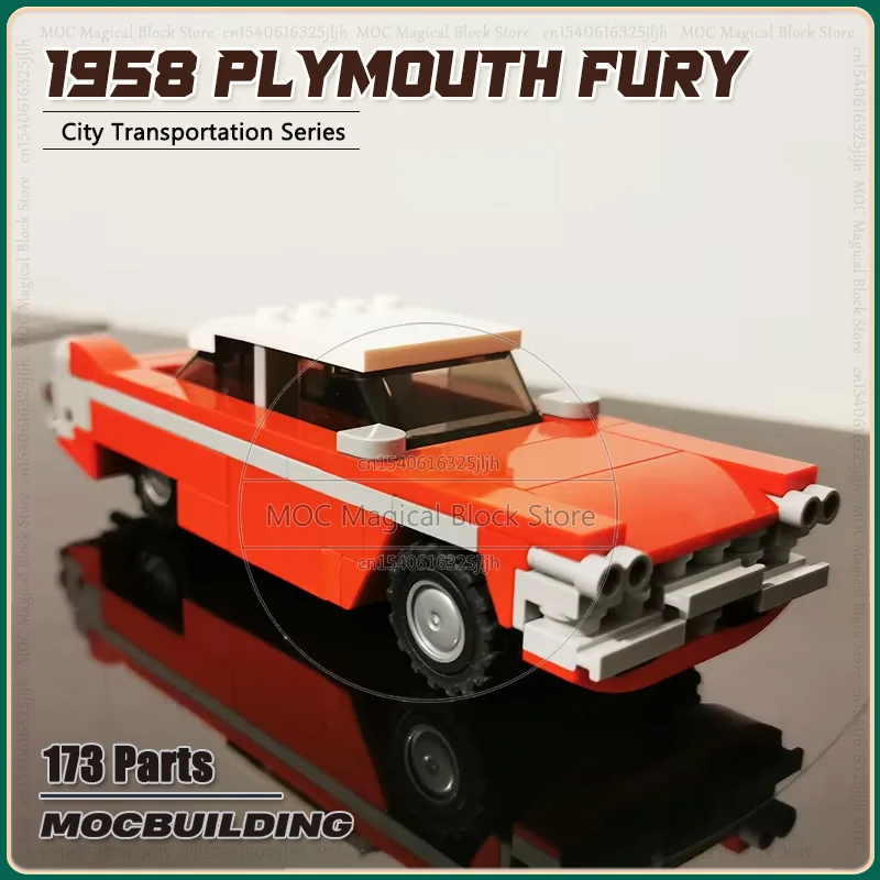 

MOC Bricks Toys 1958 Plymouth Fury Модель Фильм Автомобиль Строительные блоки Diy Игрушка Кирпич Рождественские подарки Детские игрушки Классический автомобиль Мини