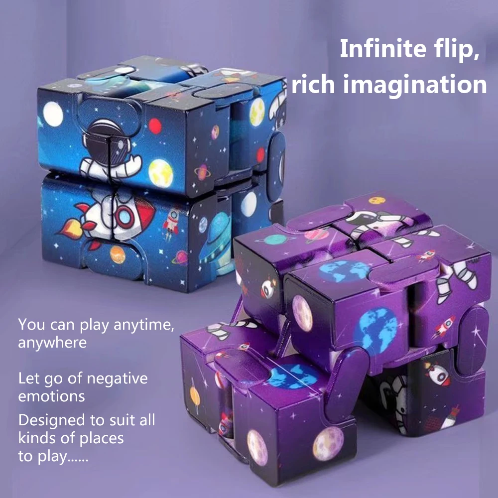 Space Astronaut Infinity Flipping Magic Square Second Order Game Anti Anxiety Relief Stress Decompression Puzzle Toy Kids Gift