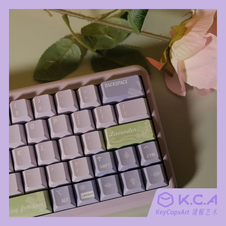 144 Keys/set GMK Lavender Keycaps PBT Dye Subbed Key Caps Cherry Profile Keycap For Keychron Q2 K2 65% 75% Anne GH60 GK64 Poker