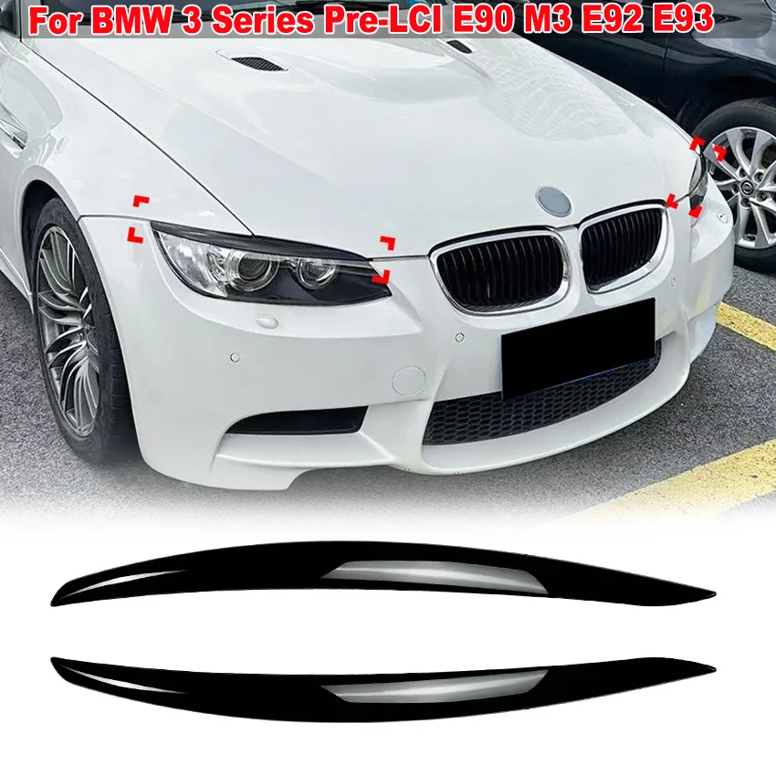 

For BMW 3 Series Pre-LCI E90 M3 E92 E93 Front Headlight Eyelid Eyebrow Trim Eye Lid Brow Cover Sticker Decor Car Accessories