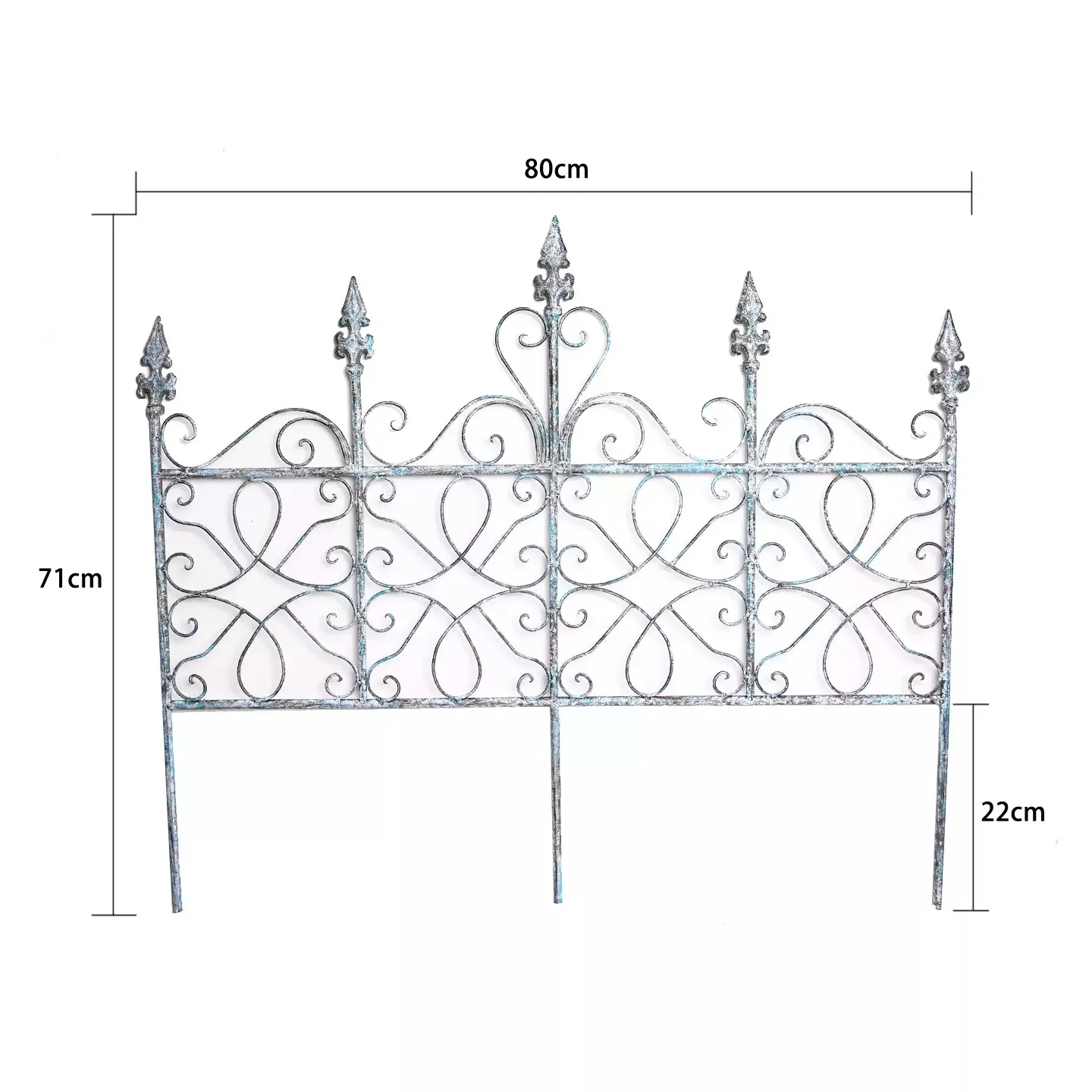 Vintage Wrought Iron Garden Border Panel, Decorative Garden Fence Stake, Rustic Flower Bed Edging, Cottage Garden Backdrop