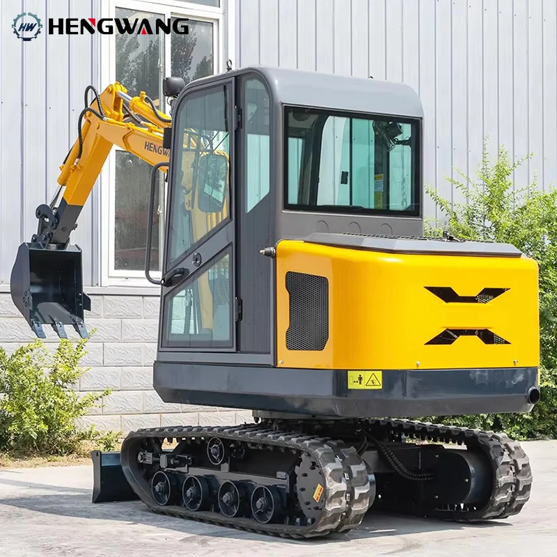 HW-25 Bagger Mini Digger 2 Ton Excavator 2.5Ton With Cab Diesel Engine Farm Tractor Agricultural Machinery Garden Tools Custom