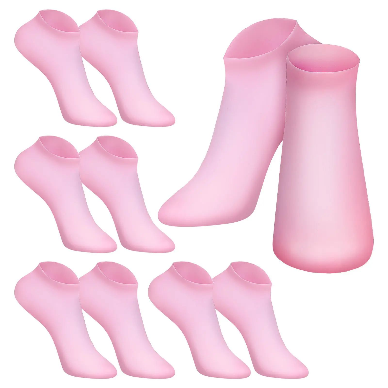 

5Pairs Silicone Moisturizing Socks Foot Care for Dry Cracked Feet Women Comfortable Elastic Silicone Beauty Socks
