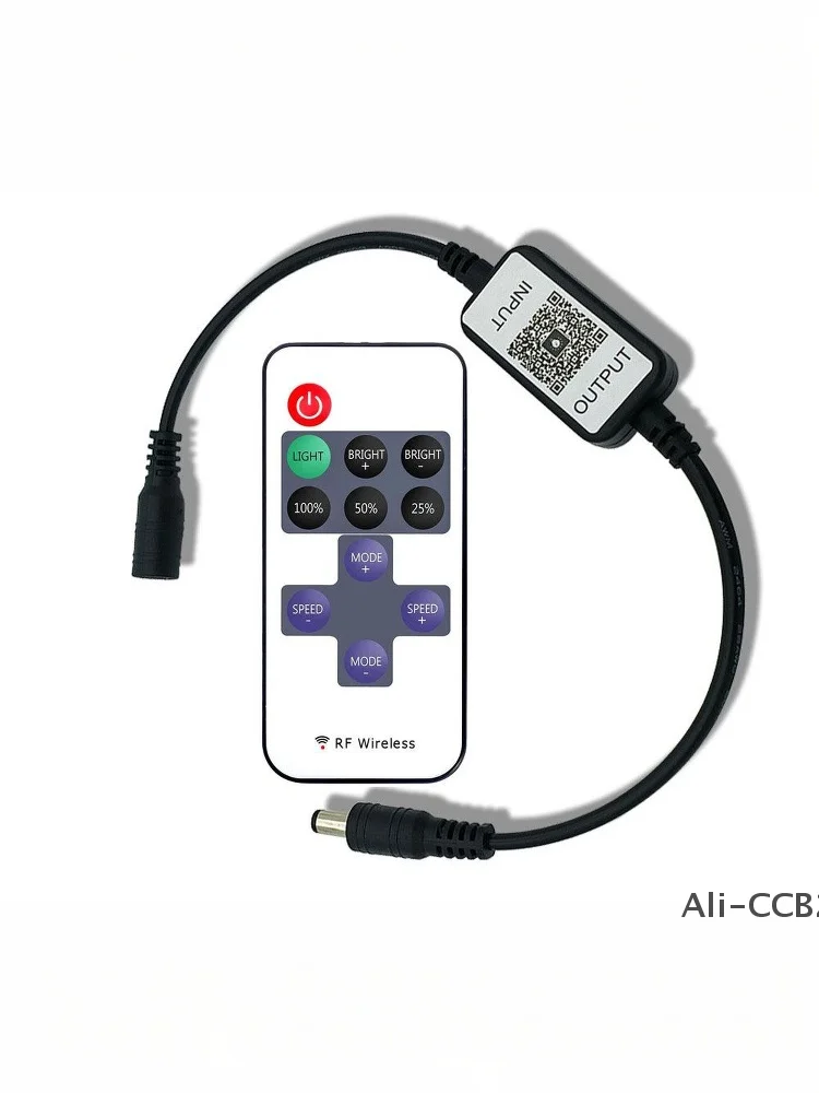 1 Set LED Monochroom Lichtstrip Draadloze Bluetooth Dimcontroller DC5-24V 11-toets Mini Bluetooth Monochroom Controller