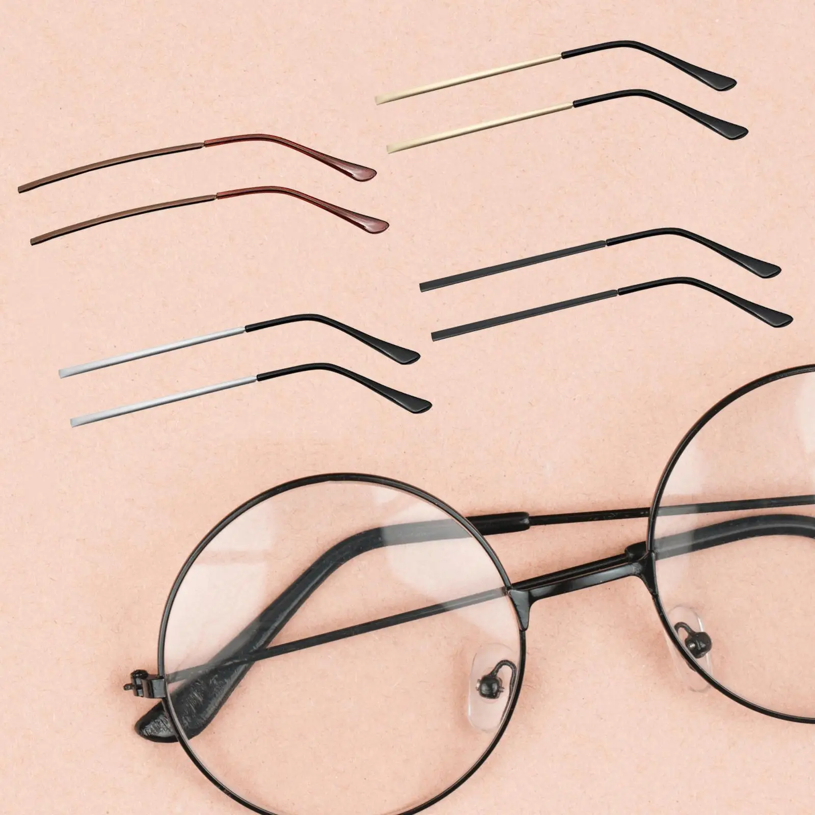 Metal Replacement Leg for Glasses Temple Anti Slip Tube Comfort Ear Sock Unisex Spare Parts for Eyeglasses Repair
