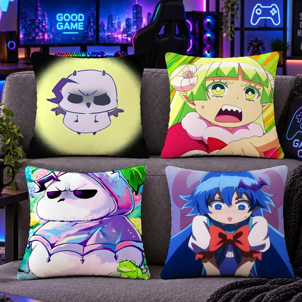 Anime W-Welcome to Demon School! Iruma-kun Cushion Cover Double Sided Print Short Plush Pillow Sofa Bedroom Dorm Room Decor Gift