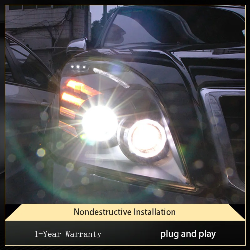 Car Styling Headlights For Toyota Prado LC120 LED 2003-2009 Angel Eyes Design DRL Signal Projector Lens Automotive Accessories