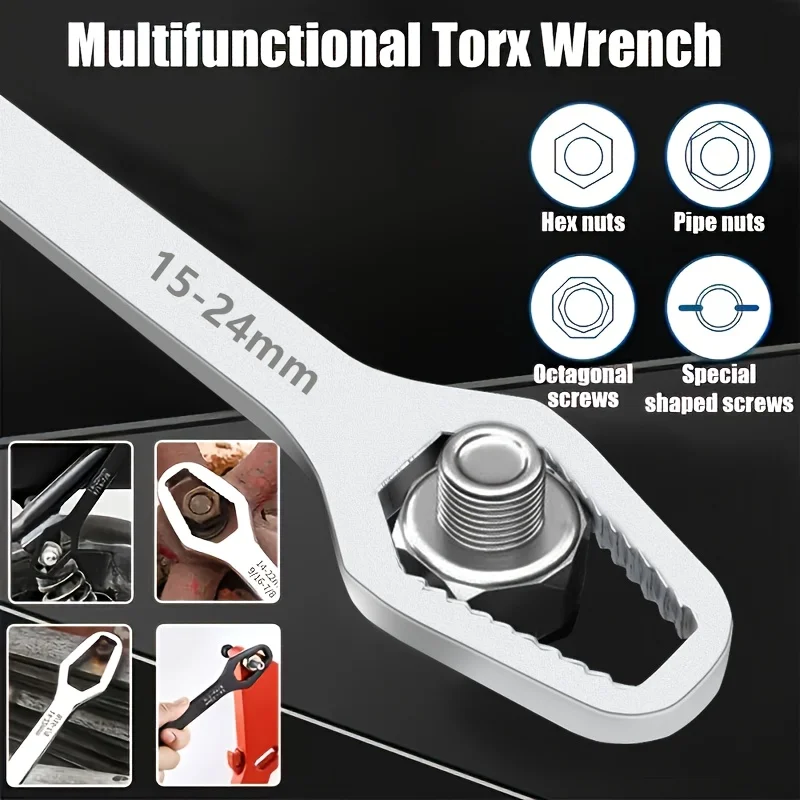 8-22 3-14mm Universal Torx Wrench Self-tightening Adjustable Glasses Wrench Board Double-head Torx Spanner Hand Tools for Factor