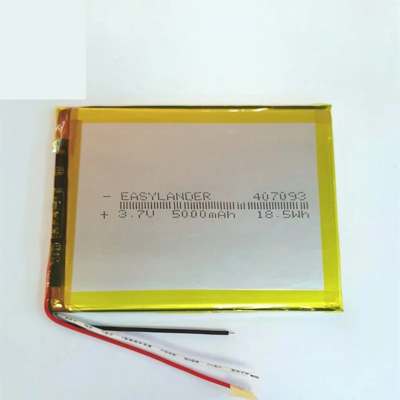 3wires 407093 3.7V 5000mAh tablet battery For child Tablet prestigio multipad color 2 3g pmt3777_3g_d Replace 357095 407095