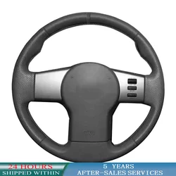 DIY Customized Car Steering Wheel Cover Anti-Slip Perforated Leather For Nissan Pathfinder III Frontier Navara Xterra 2005-2015