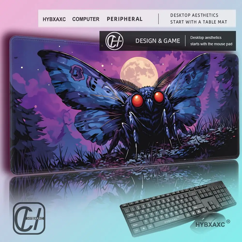 

HYBXAXC Fantasy Giant Moth Monster Extended MousePad, Magical Style TCG Card Game DeskMat, Non-Slip Keyboard Mat for Office