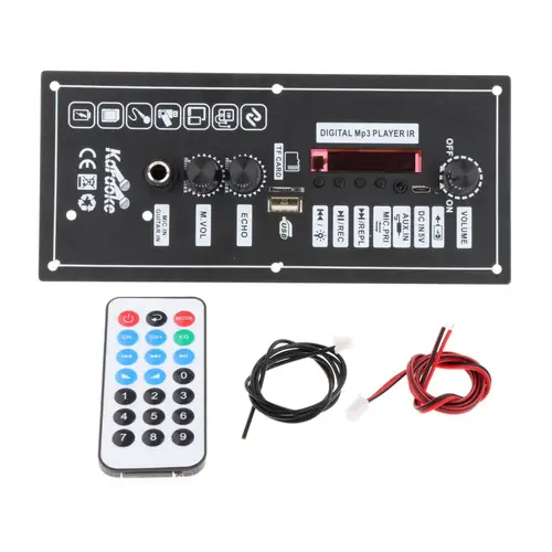 Imagen 2 del producto Placa amplificadora de MP3 Bluetooth 5,0, soporte de potencia MP3, USB, AV, TF, FM, Control remoto, música para coche, módulo de Radio de sonido de graves pesados sin pérdidas
