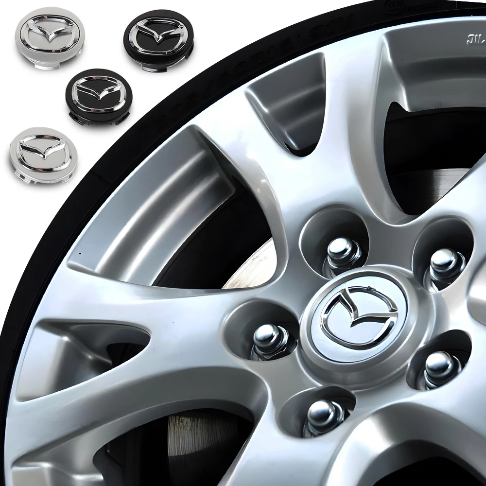 4pcs 56mm Car Badge Wheel Hub Center Cap Cover Stickers For Mazda Speed MS 2 3 5 6 7 323 RX8 Axela Atenza CX-3 CX-4 CX-5 CX-8