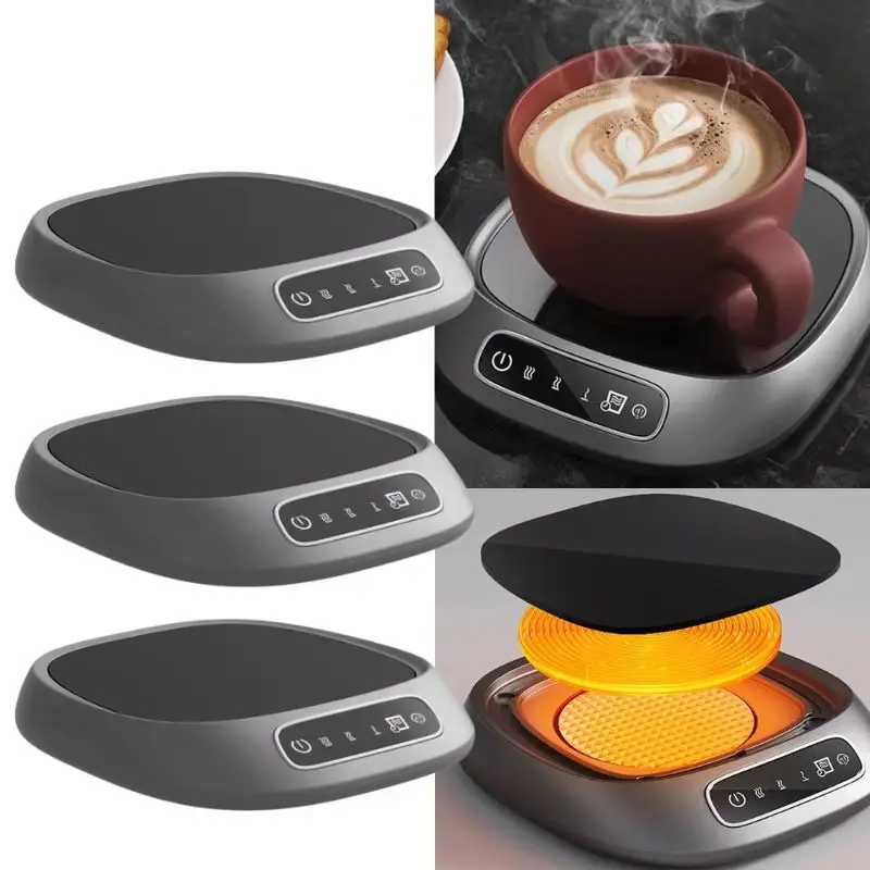 USB Home Heating Coaster Smart Coffee Mug Warmer 3-speed Adjustable Temperature Hot Tea Makers Plate Safe Auto Off Heating Pad