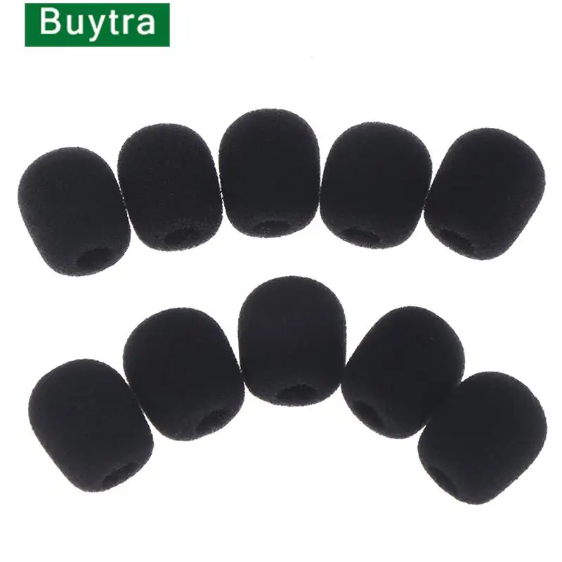 10pcs 25*8mm Headset Replacement Foam Microphone Cover Telephone Headset Mic Cover Microphone Windscreen Windshied Headset Foam