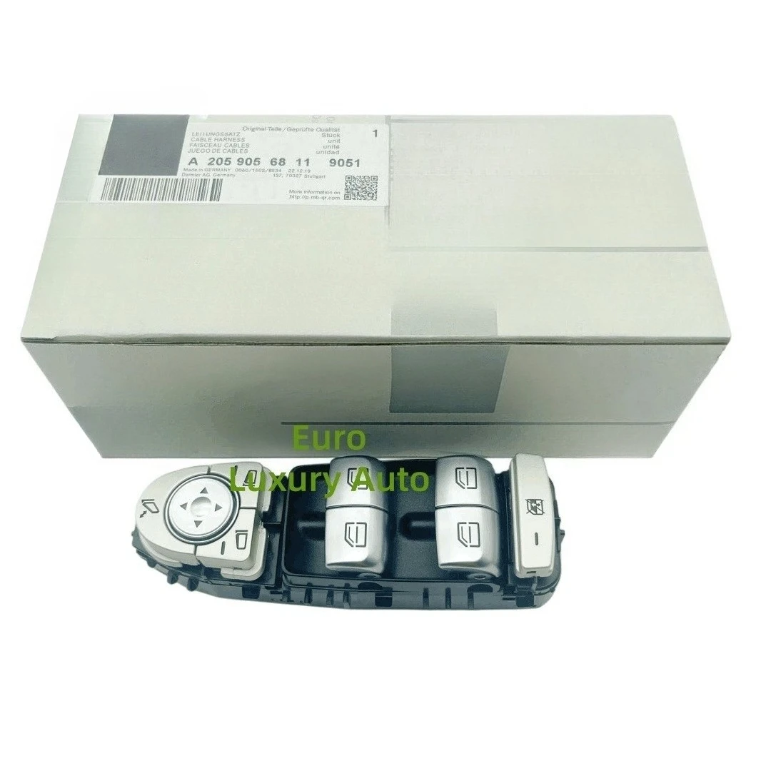 Original Window Regulator Switch A2059056811 for Mercedes‑Benz C‑Class S205 1.5 C 200, W205 2.0 C 200, GLC‑Class C253 X253