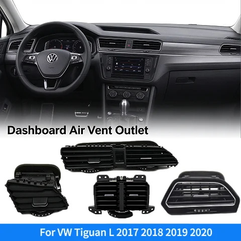 1/3PCS Air Conditioning Outlet Grille Trim Assembly For VW Tiguan L 2017-2020  Dashboard Air Outlet Instrument Panel Air Vent