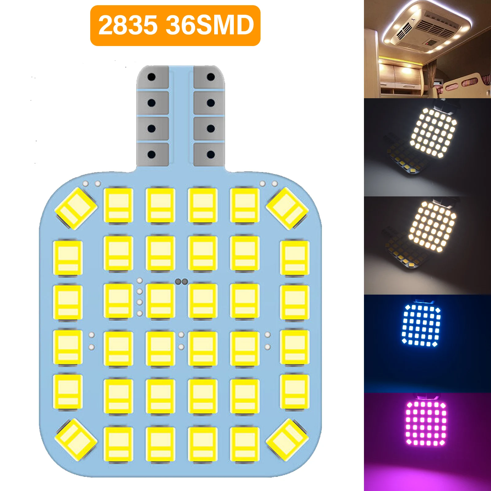 

20pcs T10 921 912 194 RV Interior LED Bulbs 36 LEDs SMD2835 Super Bright Reading Dome Panel Signal Lamp for RV Camper Motorhome