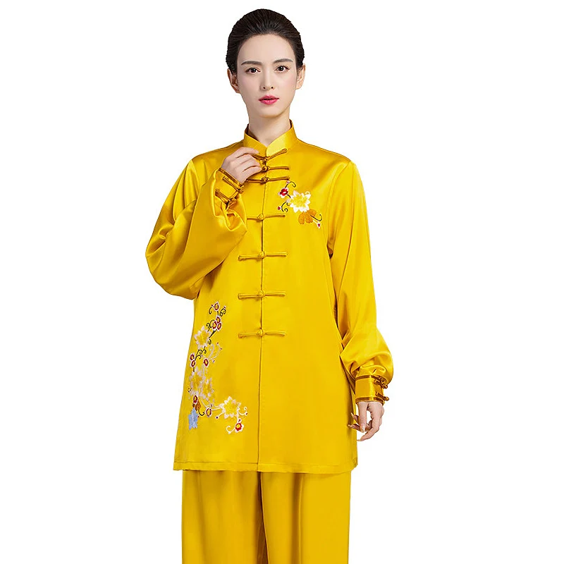 Women's New Tang Style Tai Chi Suit for Senior & Middle-Aged, Baduanjin Martial Arts Training Wear