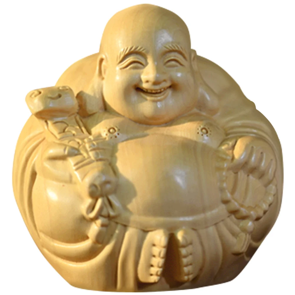 

Boxwood Maitreya Buddha Handpiece 4 5cm Size Desktop Ornament Wooden Decor Carved Craft Small Adornment Home Decor Homeware