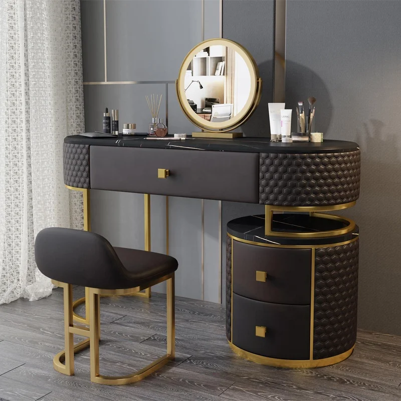 Light  Bedroom Dressing Table Modern and Simple Small-sized Dressing Table Nordic Dressing Table Storage Cabinet