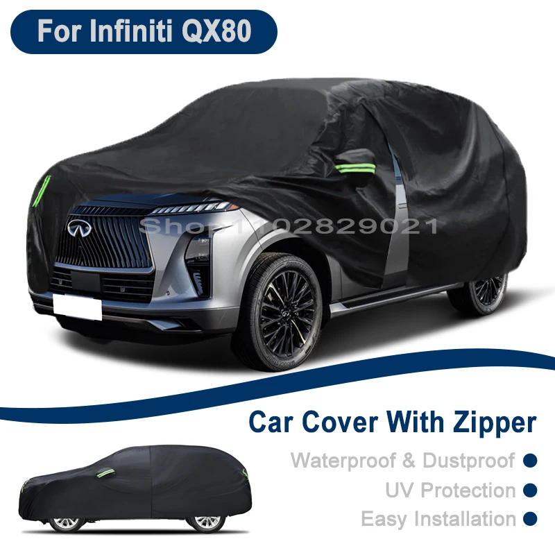 

Всепогодный чехол для автомобиля Infiniti QX80 - с боковой молнией, водонепроницаемый, пылезащитный, солнцезащитный