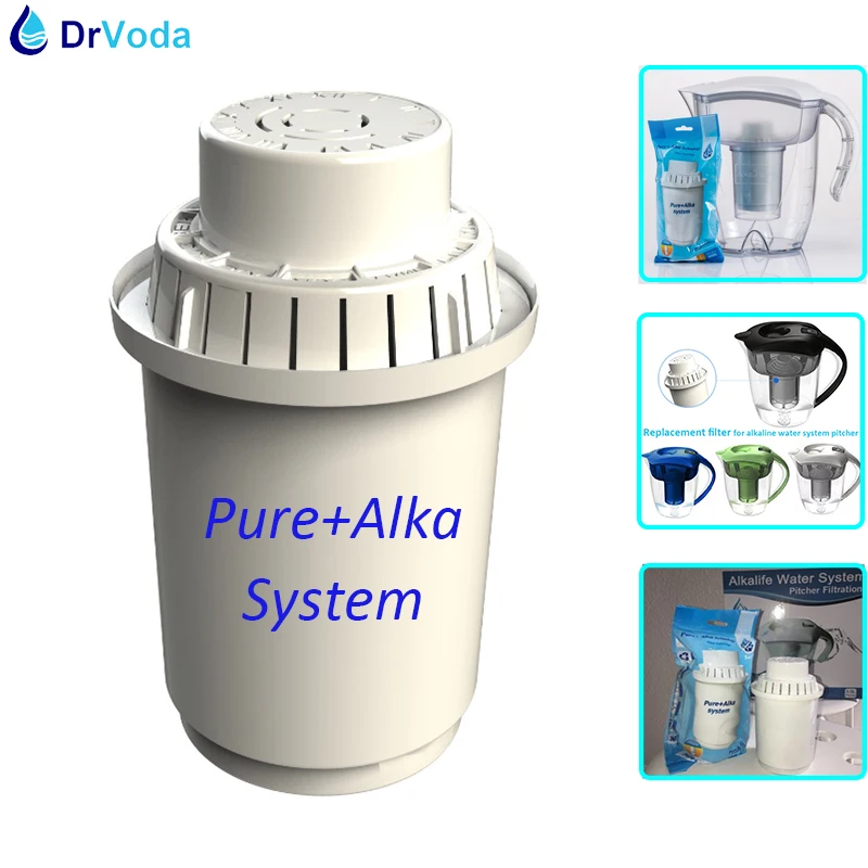 Original Pure+Alka System Mineral Alkaline Ionizer Replacement Filter Cartridges for AlkaDrops Water Filtration Purifier Pitcher