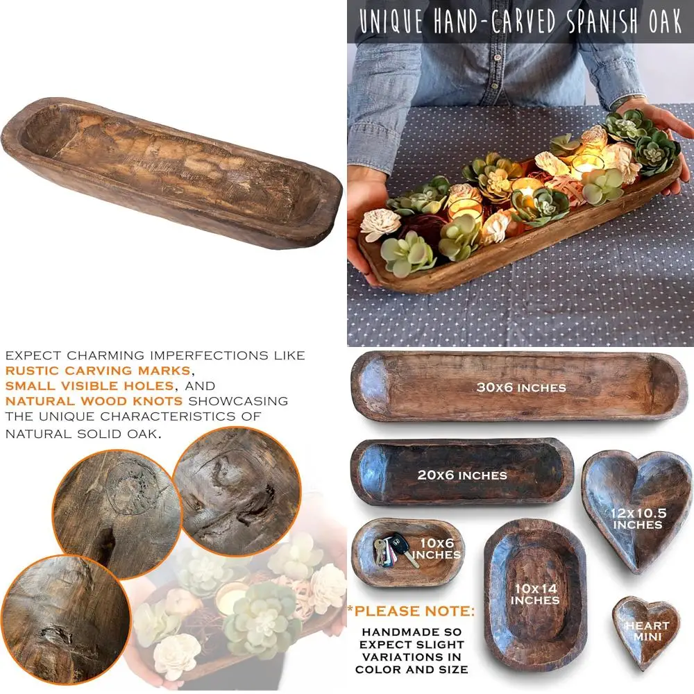 

Большая 20-дюймовая деревянная миска для теста, центральная часть, ручная работа в США, долговечная декоративная сервировочная миска