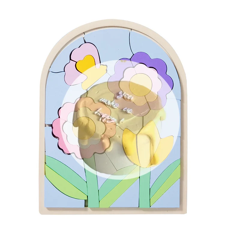 [JT]1Pc Wooden Rainbow Blocks Puzzle Rainbow Irregular Puzzles Early Educational Puzzle Toys Shape And Color Cognitive Toys