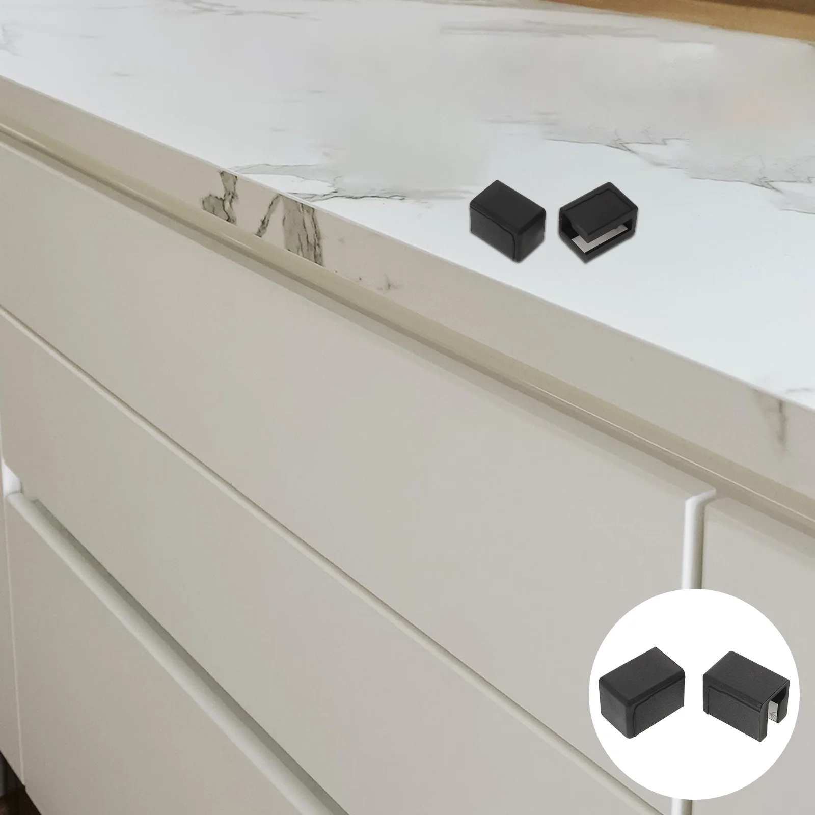 

8Pcs Silicone Drawer Handle Covers Black Corner Baby Proof Cabinet Edge Protector Soft Furniture Safety Guards for Home Office