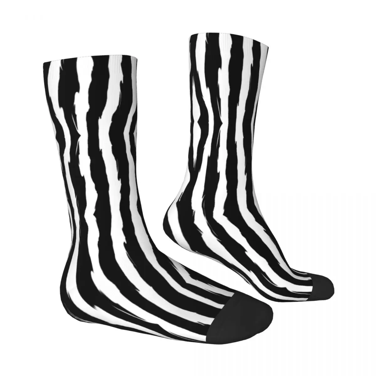 Forwi Zebra Black White Pattern Texture Painting Socks Male Mens Women Summer Stockings Hip Hop