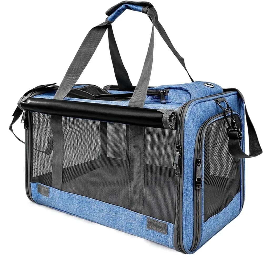 

Oxford Cloth Cat Carrier Handbag Soft Sided Large Capacity Pet Carrying Bag Breathable Foldable Pet Carrier