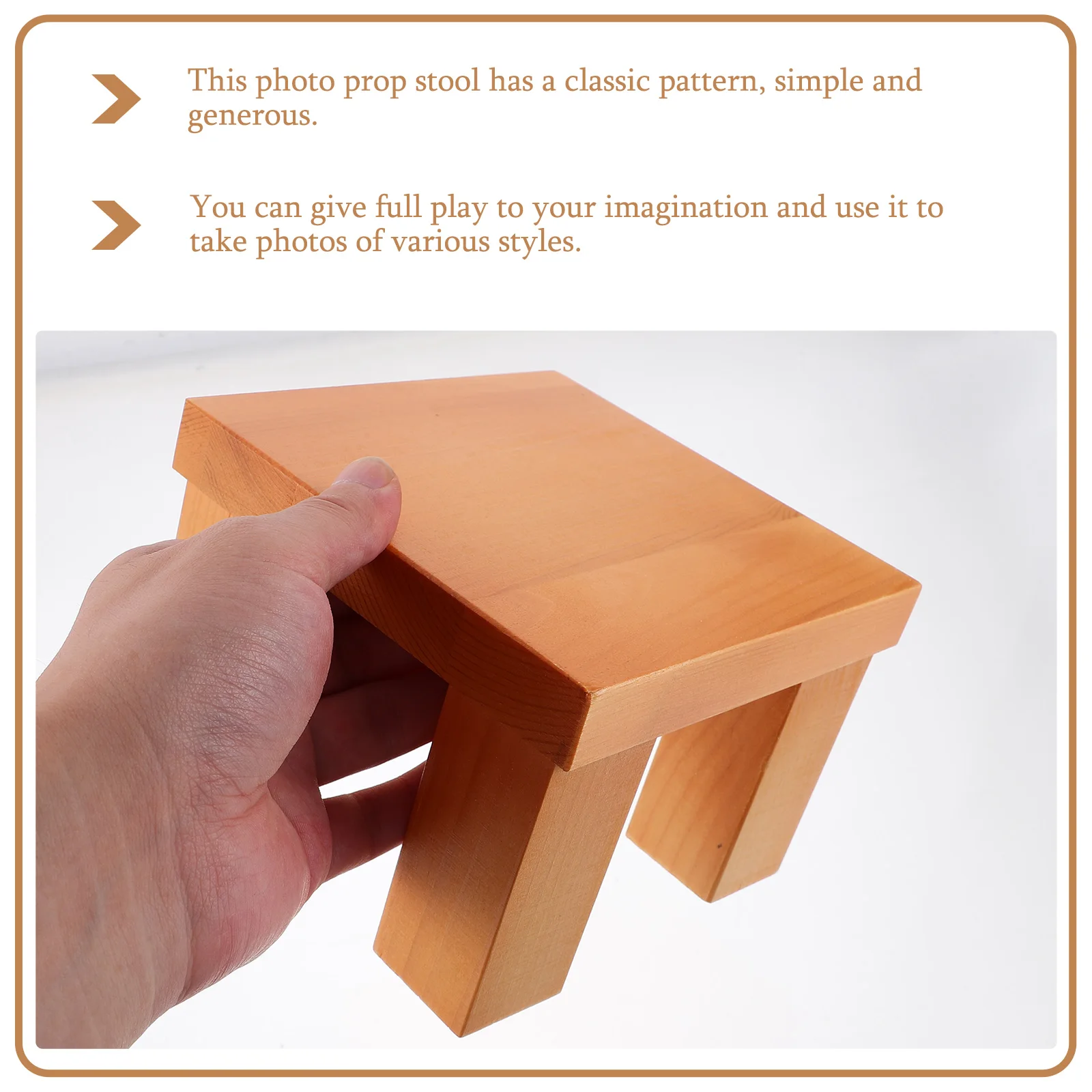 

1pc Simplicity Wooden Bench Mini Stool Photography Props Decorative Corner Stand Jewelry Display 14X14X10Cm Lightweight Portable