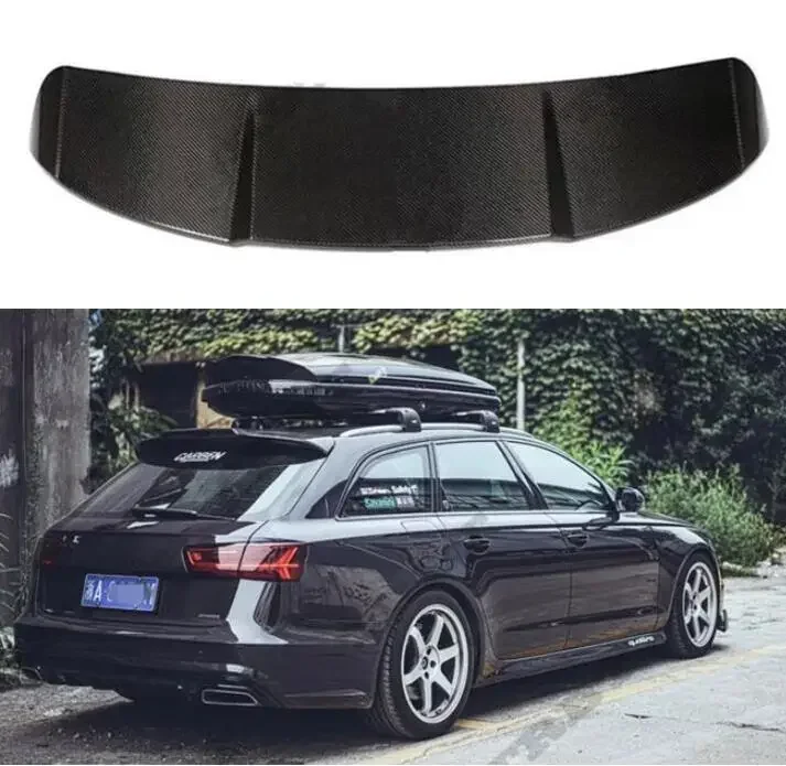 REAL CARBON FIBER REAR WING TRUNK LIP TAIL WITH FLAP SPOILER FOR AUDI A6 S6 Sline Avant 2015 2016 2017 2018