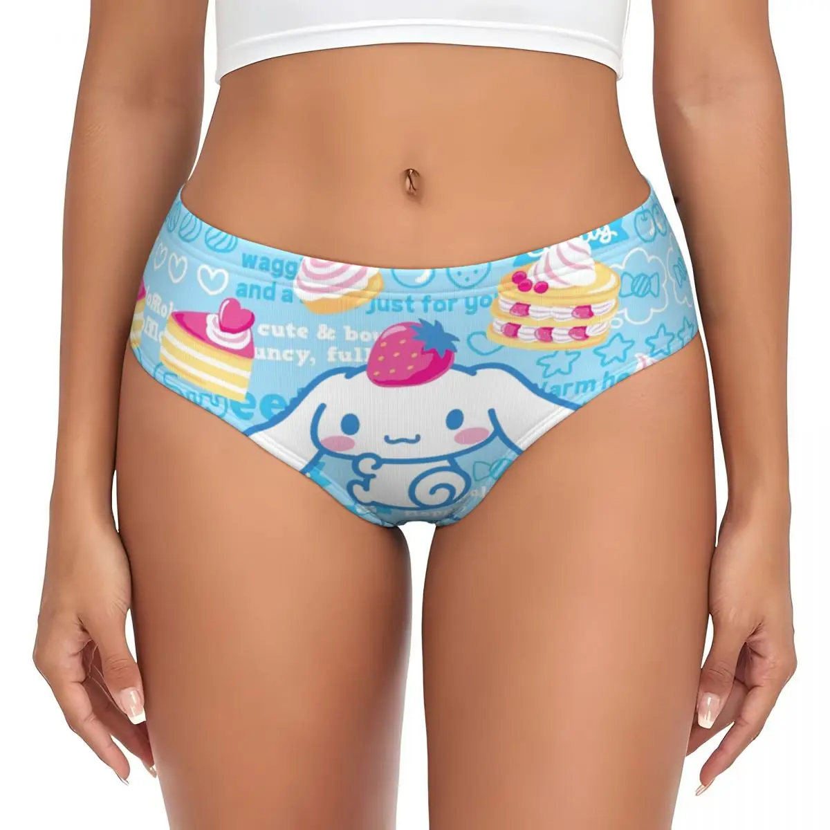Biancheria intima traspirante da donna con mutandine brevi cartoni animati anime Cinnamoroll personalizzati