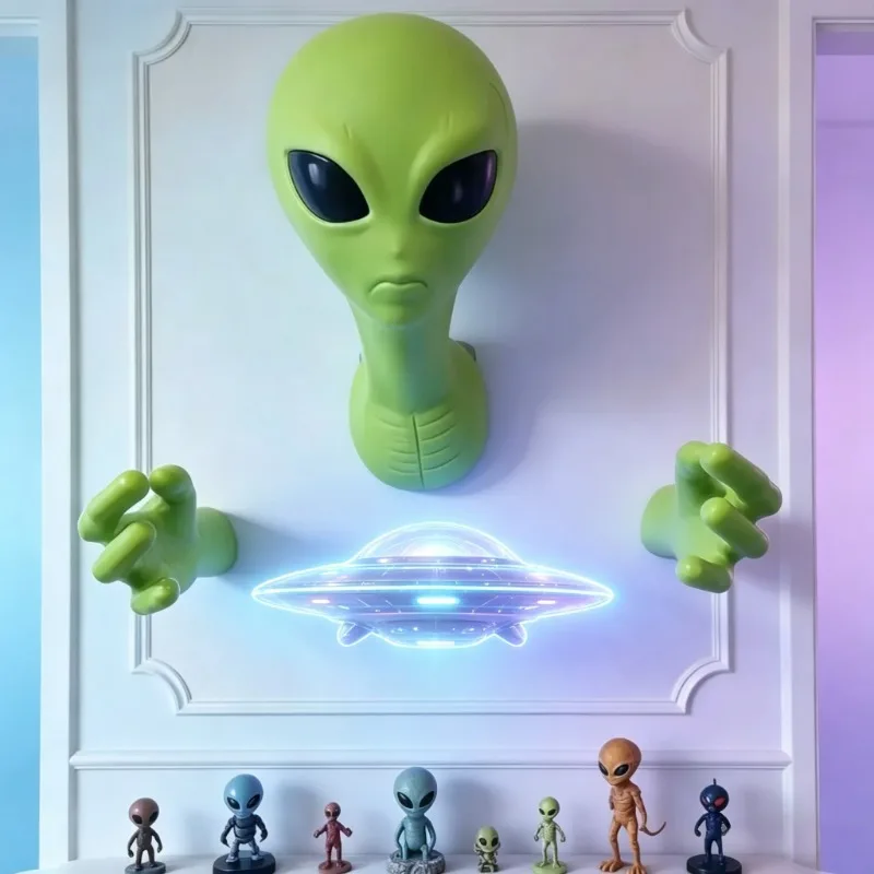 1PC Green Alien Wall Hanging Decoration Unique UFO Area 51 Themed
