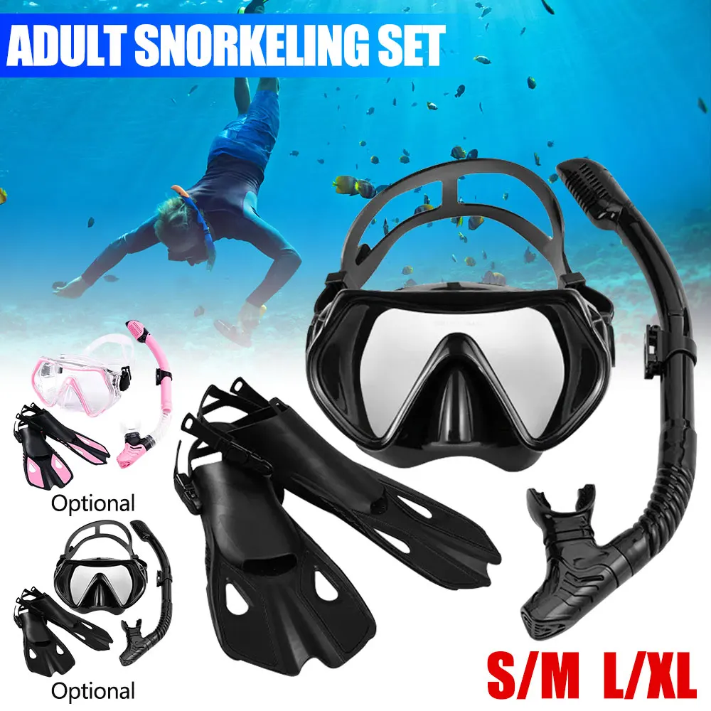 

Swimming Flippers Diving Fins Snorkeling Goggles Dive Snorkel Equipment Scuba Diving Swimming Fins Set Adult Flippers Underwater