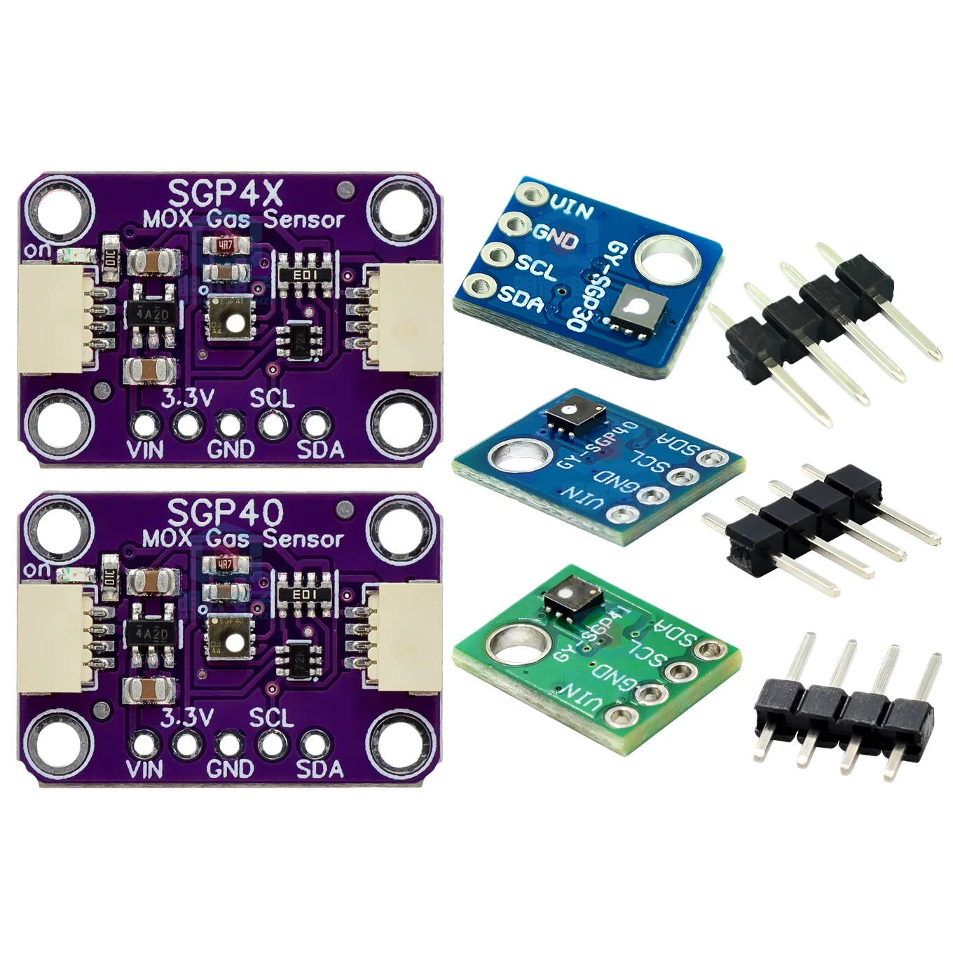SGP30, SGP40, SGP41 gas sensors, TVOC, eCO2, carbon dioxide measurement, formaldehyde module