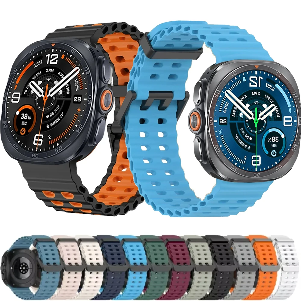 Silicone Strap for Samsung Galaxy Watch Ultra 2 1 47mm Sports Breathable Wristband for Galaxy Watch Ultra 2025 Replacement Band