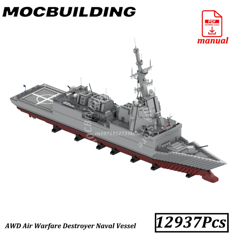 Hobart-class Destroyer Air Warfare Destroyer Military Warship Bricks MOC Building Blocks Battleship Toys Construction Gift