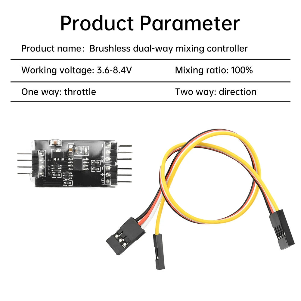 Bürstenloser Zweikanal-Mix-Controller, Zwei-Wege-Geschwindigkeitsdifferenzmischer für Delta Wing V Tail RC Flugzeug Modellauto Boot