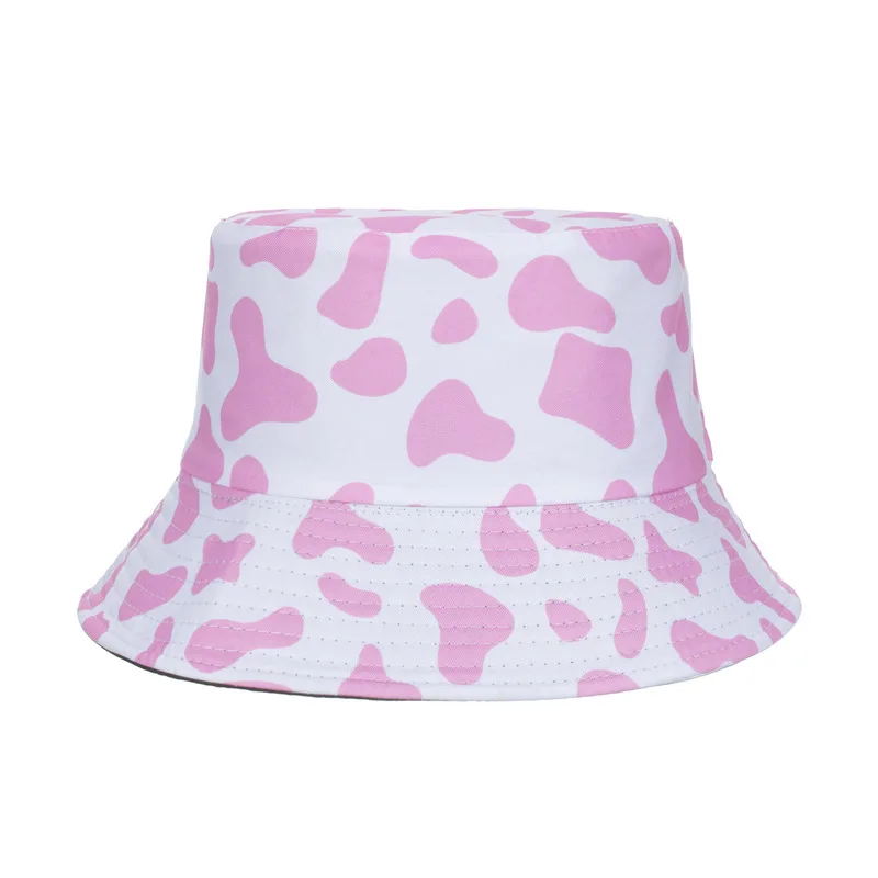 New Spring/Summer Cow Print Sun Protection Fisherman Hat, Bucket Hat, Wide Brim Hat, UV Protection Sun HatYF033